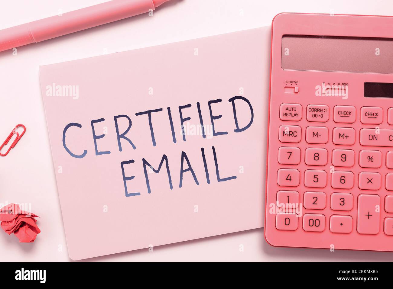 Texte d'écriture E-mail certifié, e-mail de présentation d'entreprise dont l'envoi est certifié par un tiers neutre Banque D'Images