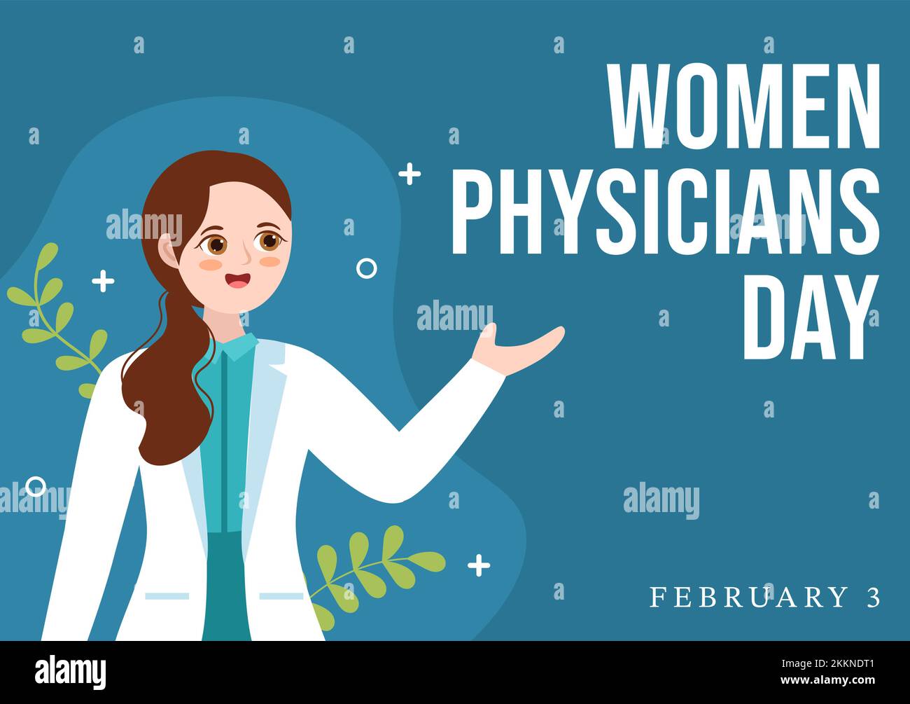 Journée nationale des femmes médecins sur 3 février pour rendre hommage aux femmes médecins de tout le pays dans un dessin-modèle de dessin-modèle Illustration de Vecteur