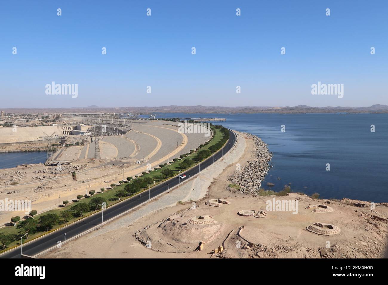 Le haut barrage d'Assouan en Égypte Banque D'Images