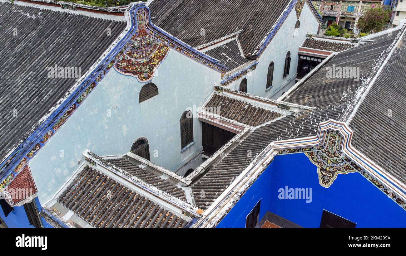 Cheong Fatt Tze Mansion ou le Blue Mansion Hotel, George Town, Penang, Malaisie Banque D'Images