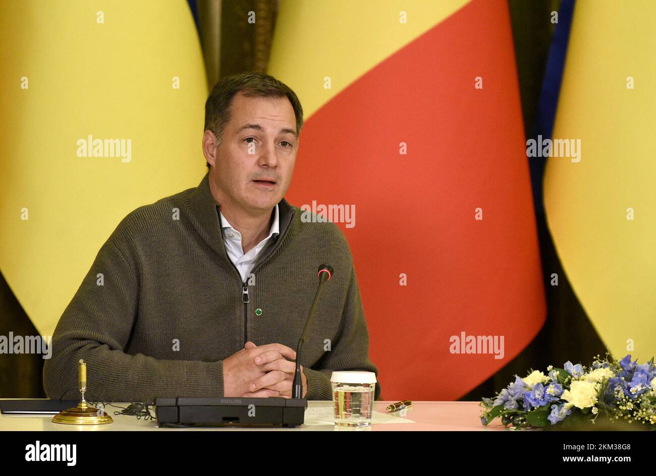 Kiev, Ukraine. 26th novembre 2022. KIEV, UKRAINE - le 26 NOVEMBRE 2022 - le Premier ministre du Royaume de Belgique, Alexander de Croo, assiste à une réunion avec le président de l'Ukraine, Volodymyr Zelenskyy, à Kiev, capitale de l'Ukraine. Credit: UKRINFORM/Alamy Live News Banque D'Images