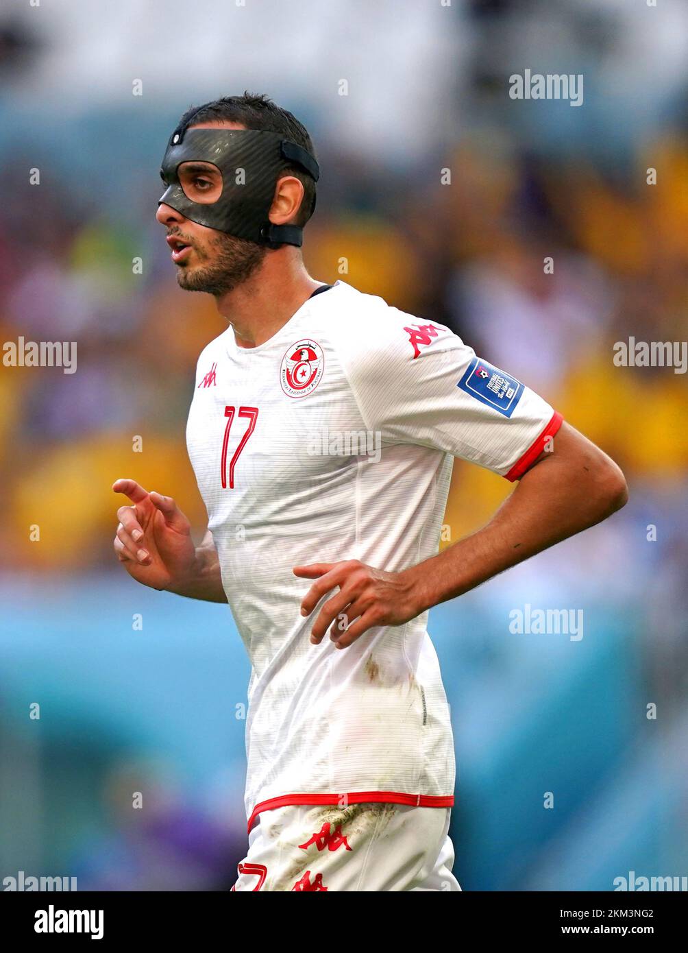 Ellyes Skhiri en Tunisie lors du match de la coupe du monde de la FIFA du groupe D au stade Al Janoub à Al-Wakrah, au Qatar. Date de la photo: Samedi 26 novembre 2022. Banque D'Images