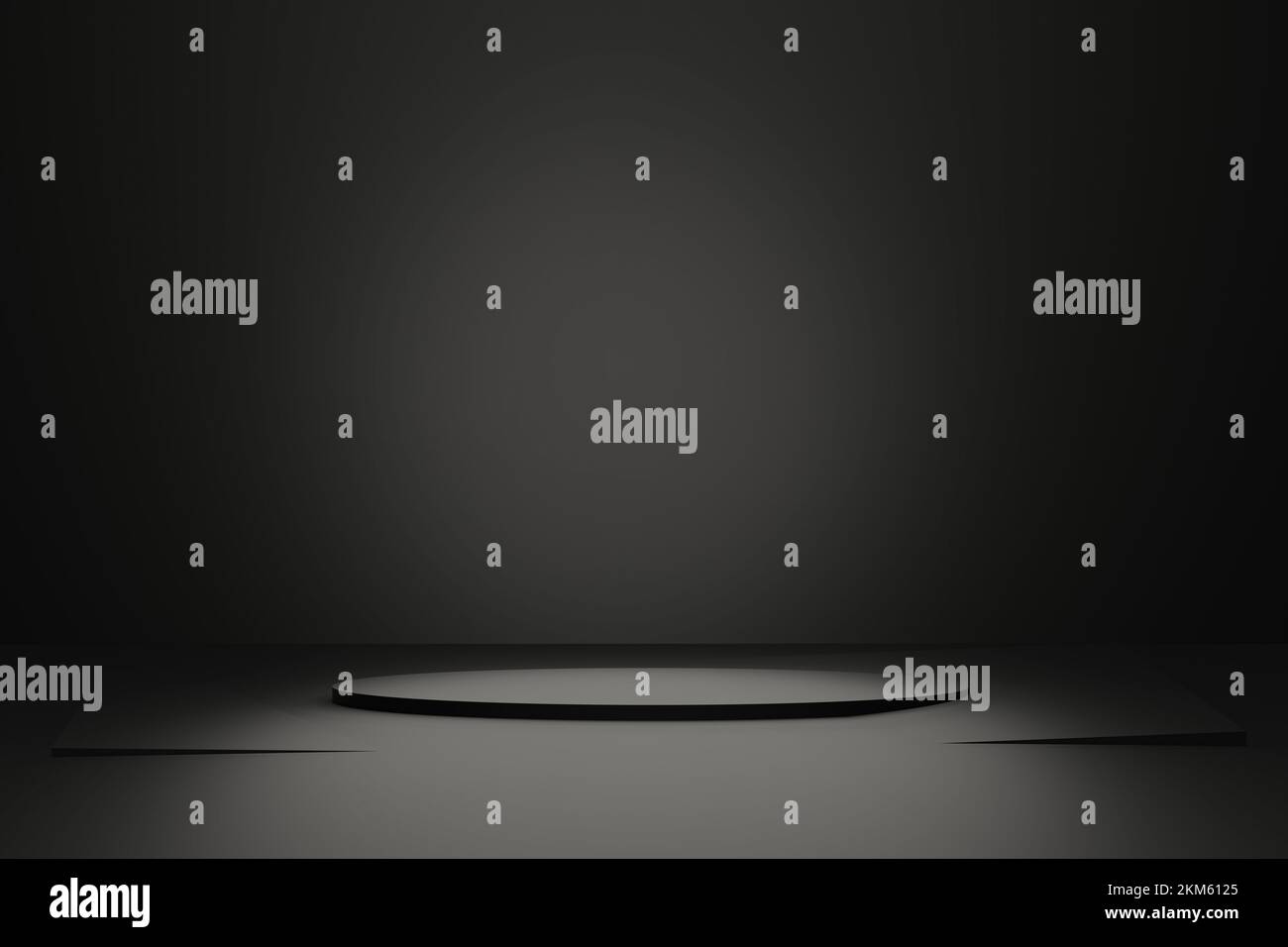 plate-forme noire podium dans le style de minimalisme pour les produits publicitaires, scène sur fond sombre rendu 3d. Banque D'Images