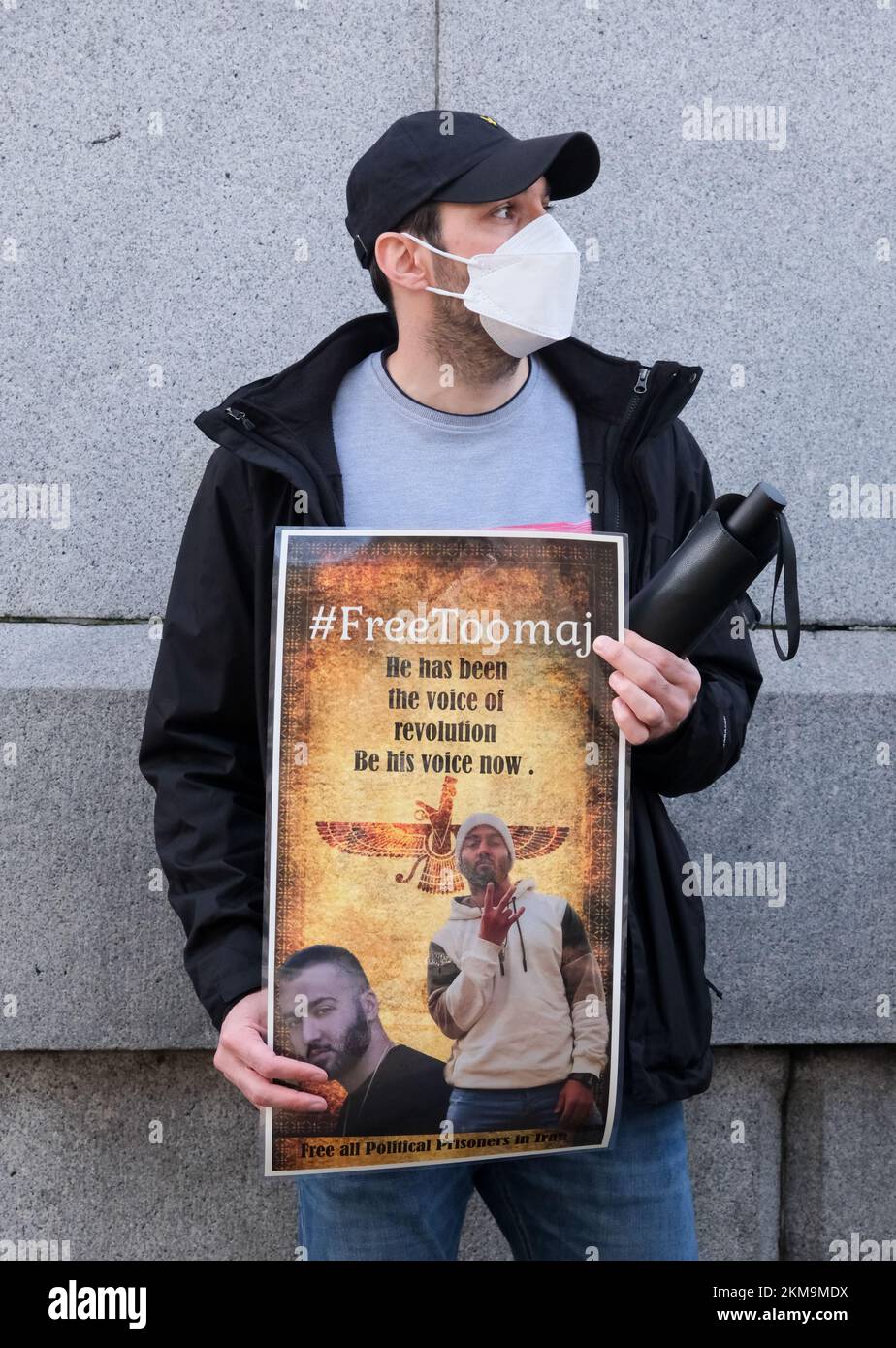 Trafalgar Square, Londres, Royaume-Uni. 26th novembre 2022. Manifestations à Londres contre la République islamique d'Iran. Crédit : Matthew Chattle/Alay Live News Banque D'Images