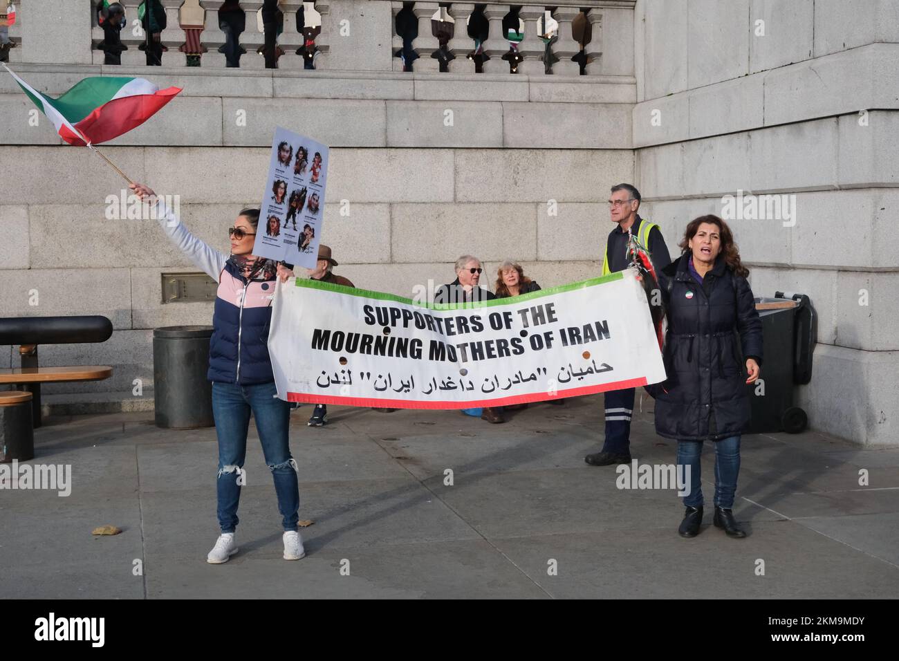 Trafalgar Square, Londres, Royaume-Uni. 26th novembre 2022. Manifestations à Londres contre la République islamique d'Iran. Crédit : Matthew Chattle/Alay Live News Banque D'Images