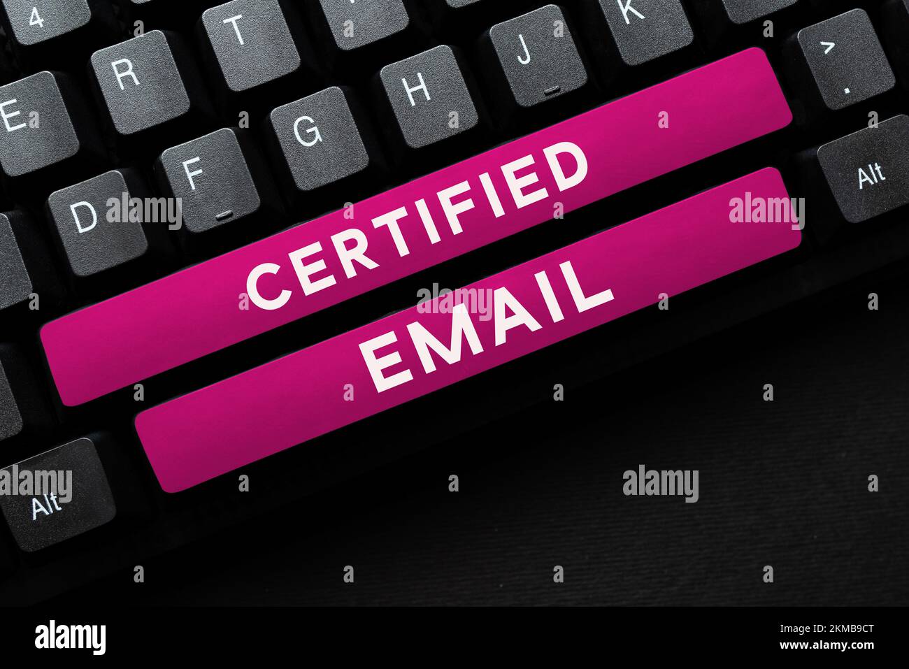 Affiche textuelle indiquant l'adresse e-mail certifiée. E-mail de présentation d'entreprise dont l'envoi est certifié par une tierce partie neutre Banque D'Images