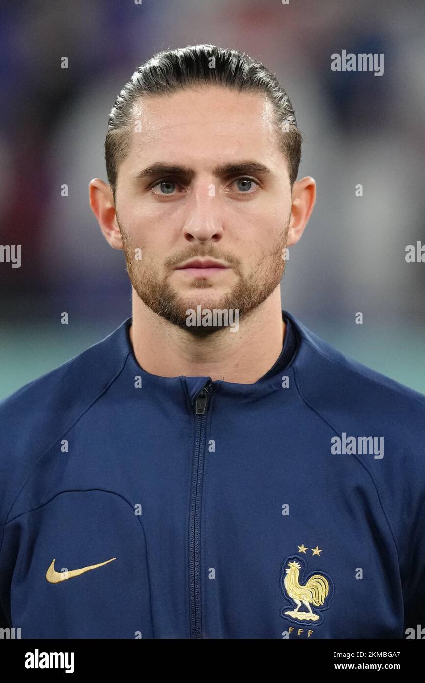 Adrien Rabiot, en France, s'aligne avant le match du groupe D de la coupe du monde de la FIFA au stade 974 à Doha, au Qatar. Date de la photo: Samedi 26 novembre 2022. Banque D'Images