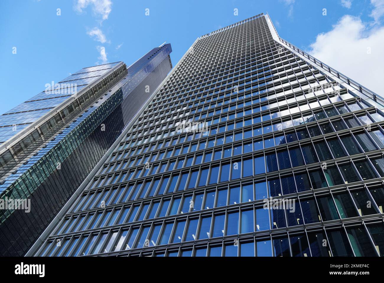 100 Bishopsgate gratte-ciel et Heron Tower, 110 bâtiments Bishopsgate dans la ville de Londres, Angleterre Royaume-Uni Banque D'Images