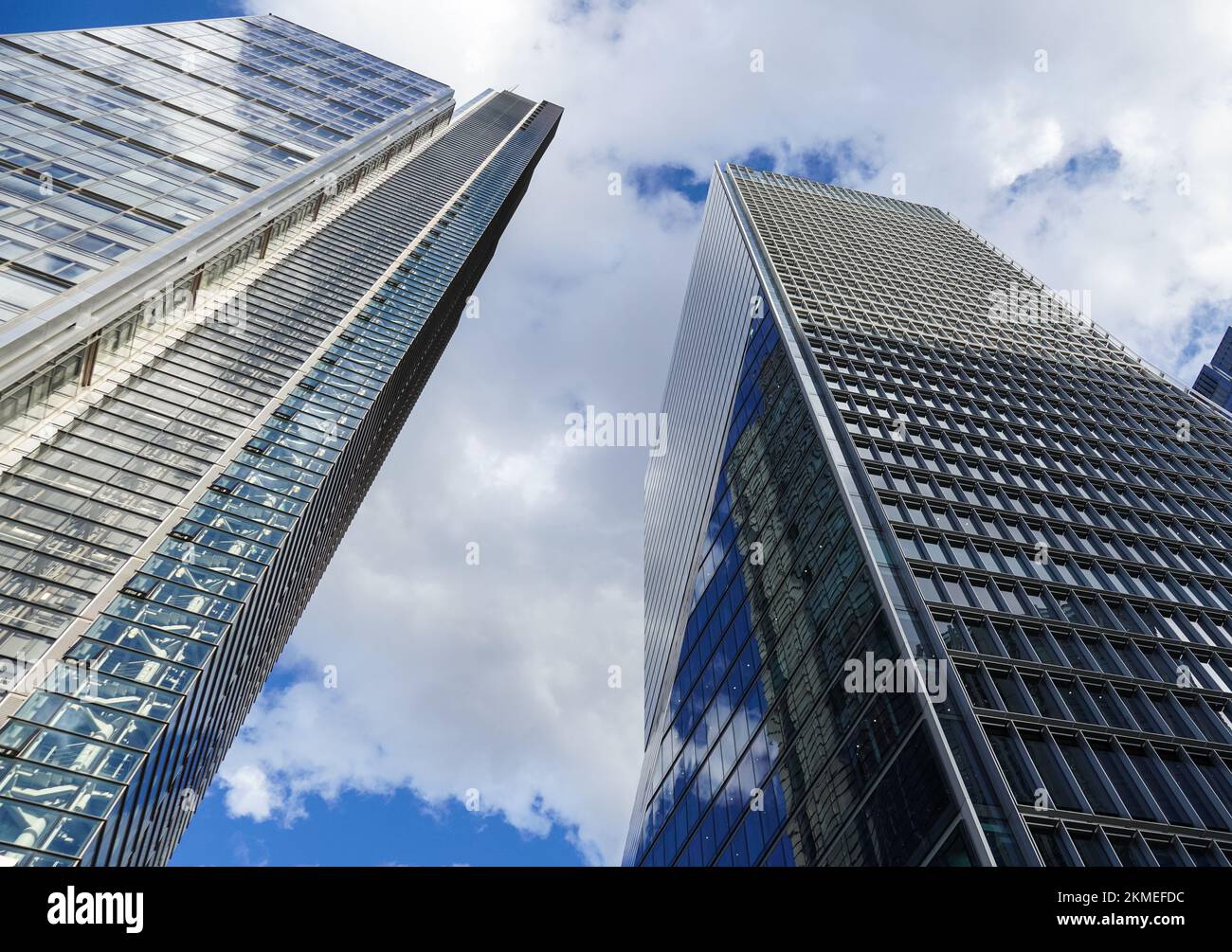 100 Bishopsgate gratte-ciel et Heron Tower, 110 bâtiments Bishopsgate dans la ville de Londres, Angleterre Royaume-Uni Banque D'Images