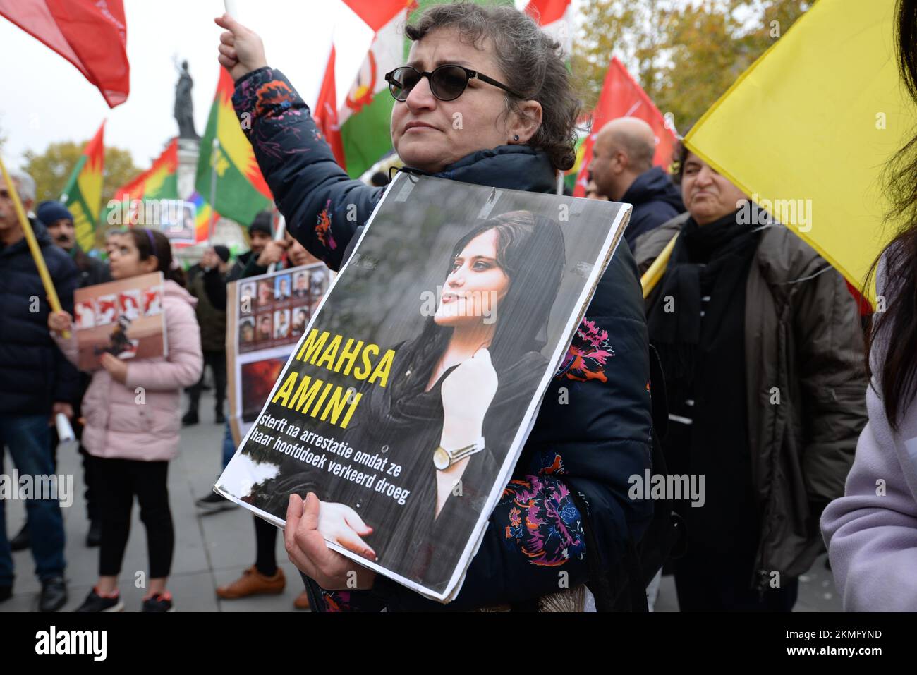 Jin JIyan Azadi , mouvement de protestation à Paris contre le régime islamique autoritaire Iranien, qui réprime et que les opposés Banque D'Images