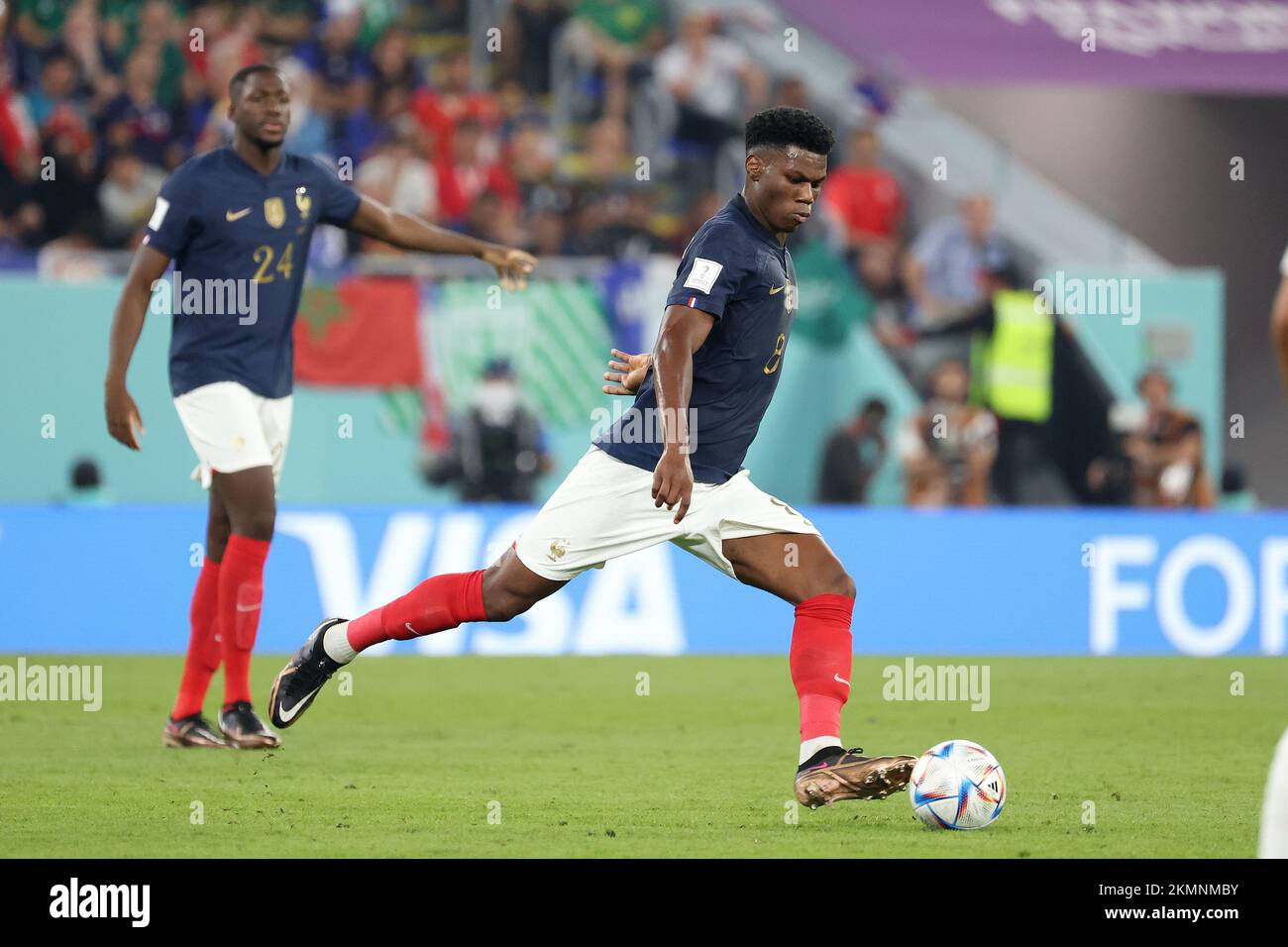 Aurélien Tchouameni de France pendant la coupe du monde de la FIFA 2022, match de football du Groupe D entre la France et le Danemark sur 26 novembre 2022 au stade 974 de Doha, Qatar - photo : Jean Catuffe/DPPI/LiveMedia Banque D'Images