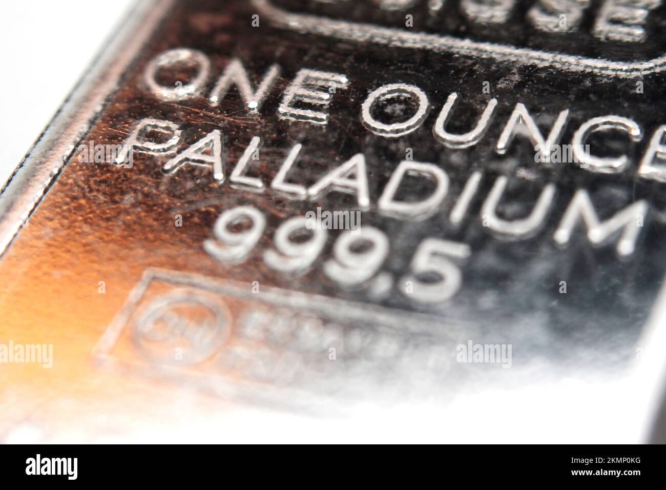 Image macro d'une barre de palladium d'une once Banque D'Images