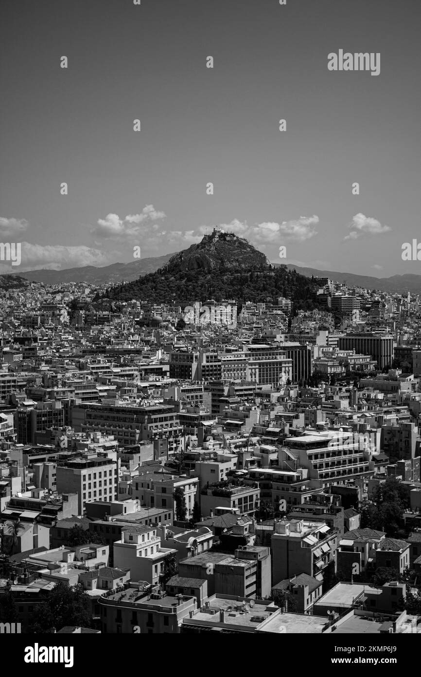 Vue sur Athènes depuis le sommet de l'Acropole Banque D'Images