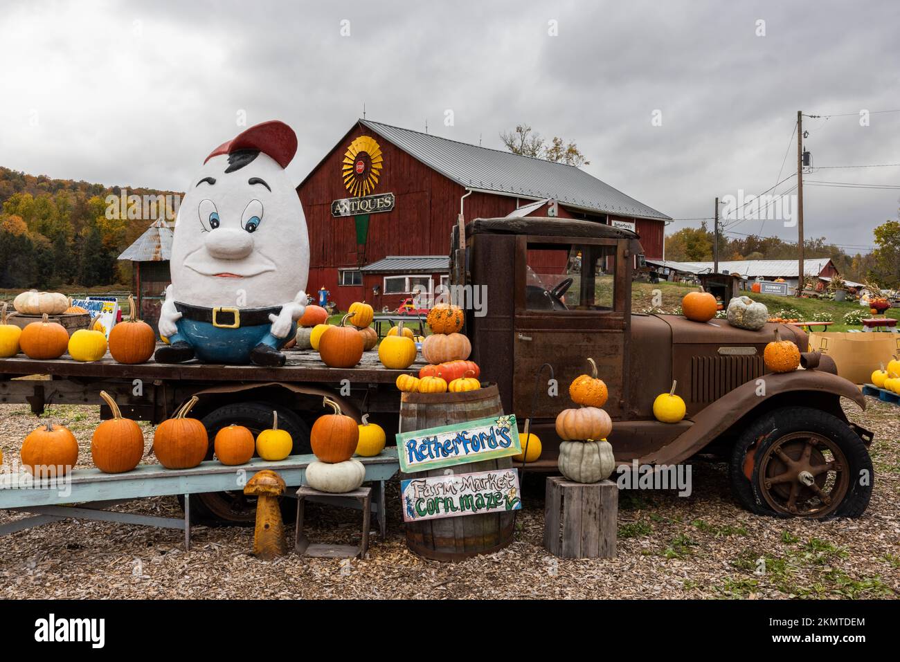 Retherfords Village décoré pour Halloween, Benton, Pennsylvanie Banque D'Images