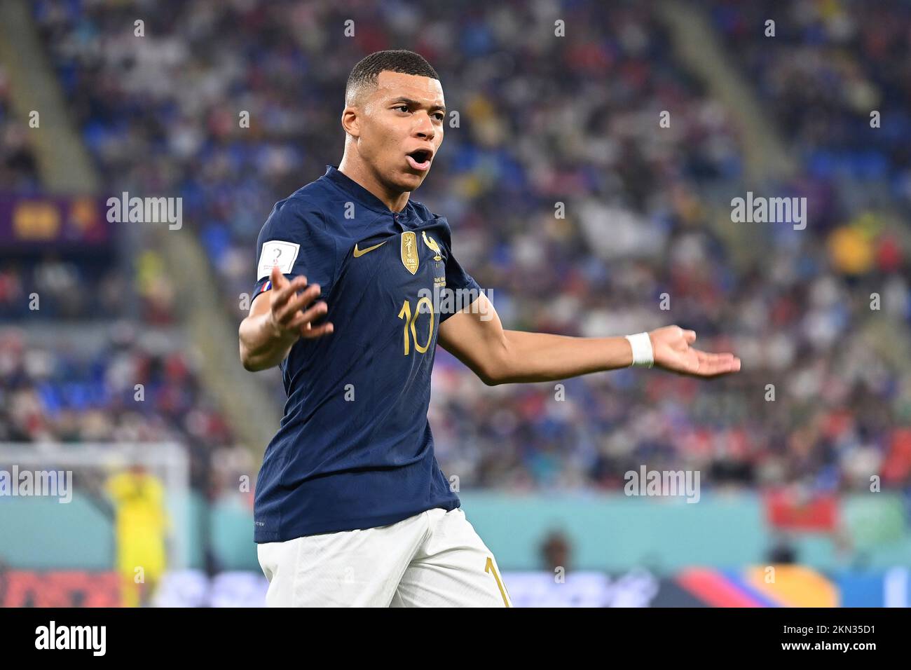 Kylian MBAPPE (FRA), geste, donne des instructions, action, image unique, court à motif simple, demi-longueur, demi-longueur. Match 23, Groupe D France (FRA) - Danemark (DEN) 2-1 sur 26 novembre 2022, Stade 974 coupe du monde de football 20122 au Qatar de 20 novembre. - 18.12.2022 ? Banque D'Images