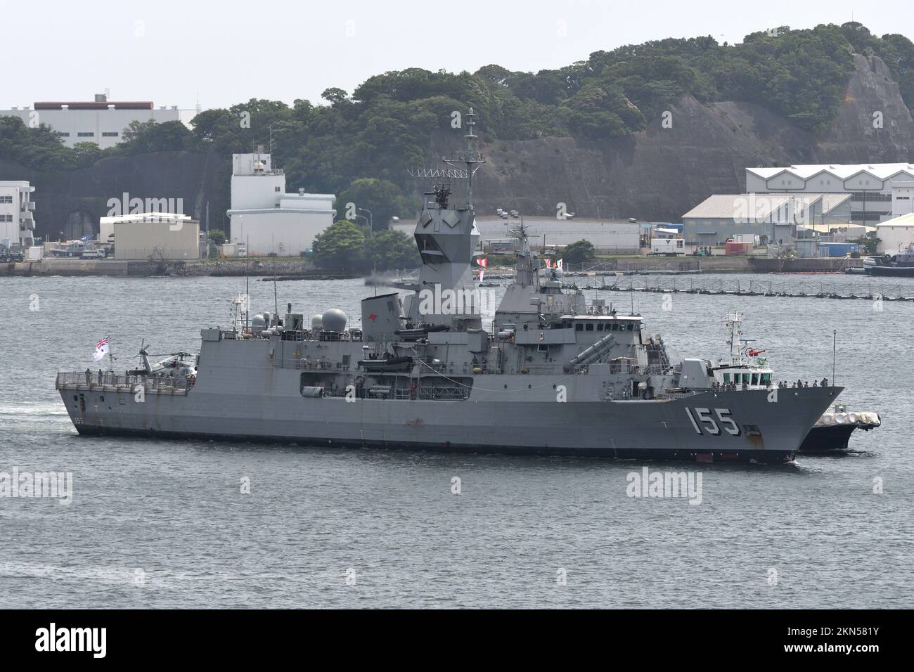 Préfecture de Kanagawa, Japon - 30 mai 2021: Marine royale australienne HMAS Parramatta (FFH-154), frégate de classe Anzac. Banque D'Images