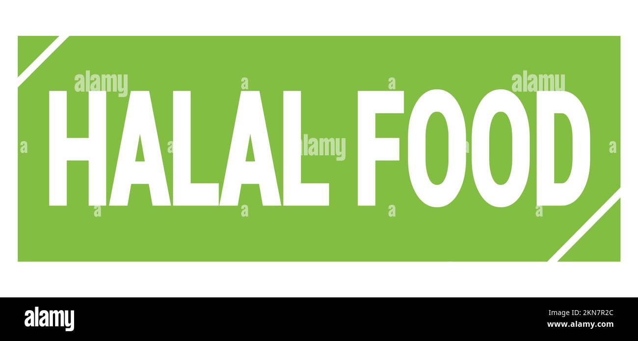 Texte DE NOURRITURE HALAL écrit sur le signe vert de timbre grungy. Banque D'Images