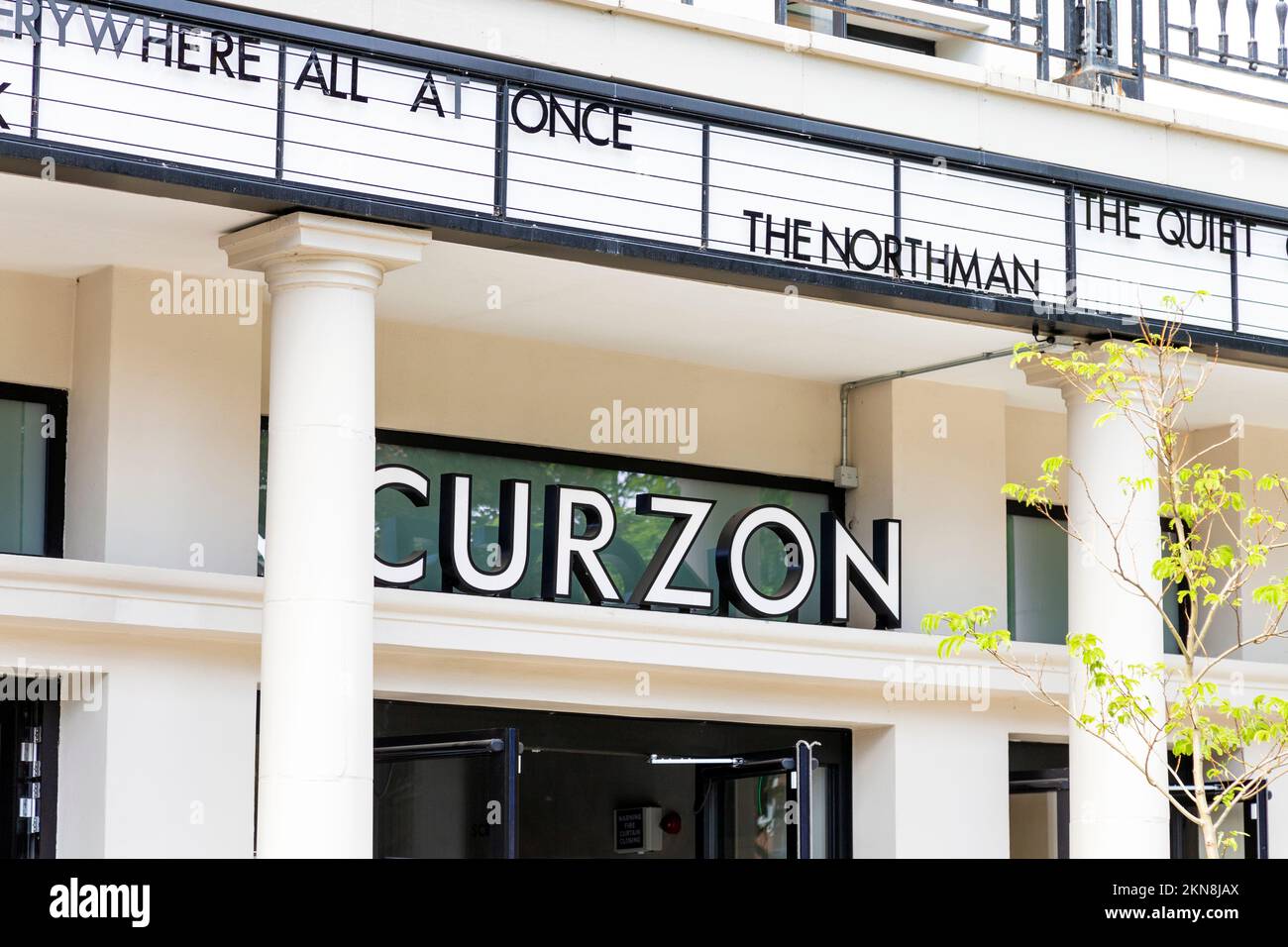 Extérieur du cinéma Curzon Hoxton, réplique de l'ancienne maison de photos Gaumont 1910s qui se trouvait sur le site, Pitfiled Street, Hoxton, Hackney, Londres, ROYAUME-UNI Banque D'Images