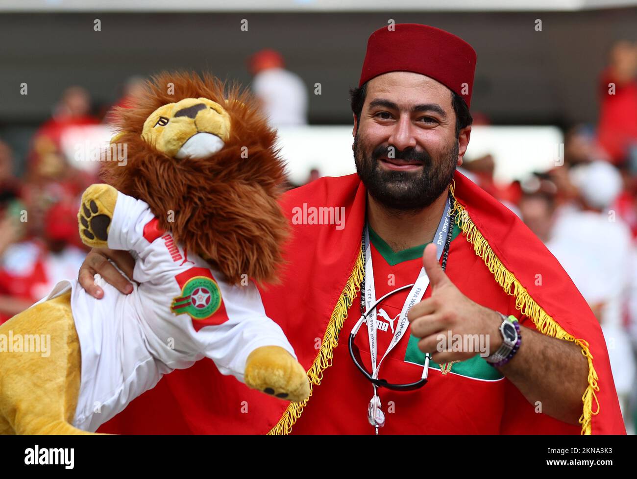 Doha, Qatar, 27th novembre 2022. Fan marocain lors du match de la coupe du monde de la FIFA 2022 au stade Al Thumama, Doha. Le crédit photo devrait se lire: David Klein / Sportimage Banque D'Images