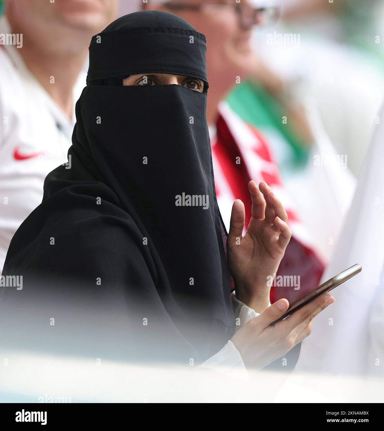 Fans d'Arabie Saoudite lors de la coupe du monde de la FIFA 2022, match de football du groupe C entre la Pologne et l'Arabie Saoudite sur 26 novembre 2022 au stade de la ville d'éducation à Doha, Qatar - photo: Sebastian El-saqqa/DPPI/LiveMedia Banque D'Images