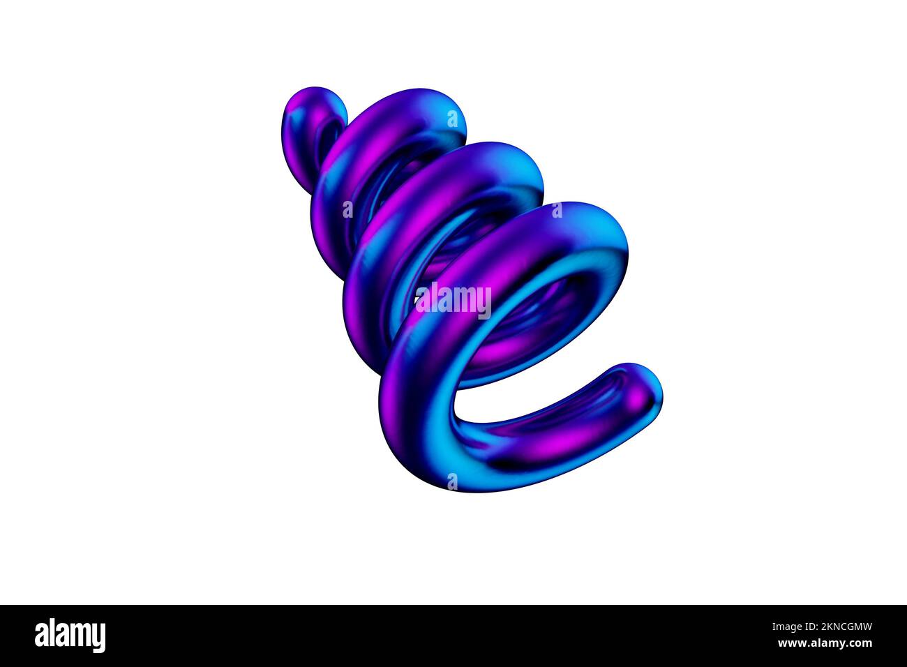 Rendu abstrait dégradé violet et bleu spirale 3D. Banque D'Images