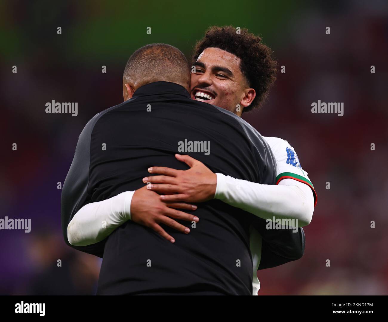 Doha, Qatar. 27th novembre 2022. Zakaria Aboukhlal, du Maroc, célèbre la victoire lors du match de la coupe du monde de la FIFA 2022 au stade Al Thumama de Doha. Le crédit photo devrait se lire: David Klein/Sportimage crédit: Sportimage/Alay Live News Banque D'Images