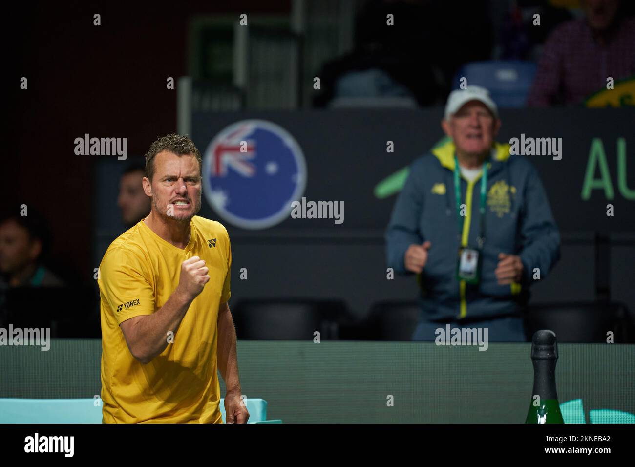 Malaga, Espagne. 27th novembre 2022. Lleyton Hewitt, capitaine de l'Australie vu pendant la coupe Davis par Rakuten final 8 au Palacio de Deportes Martin Carpena.final score; Denis Shapovalov 2:0 Thanasi Kokkinakis. (Photo de Vicente Vidal Fernandez/SOPA Images/Sipa USA) crédit: SIPA USA/Alay Live News Banque D'Images