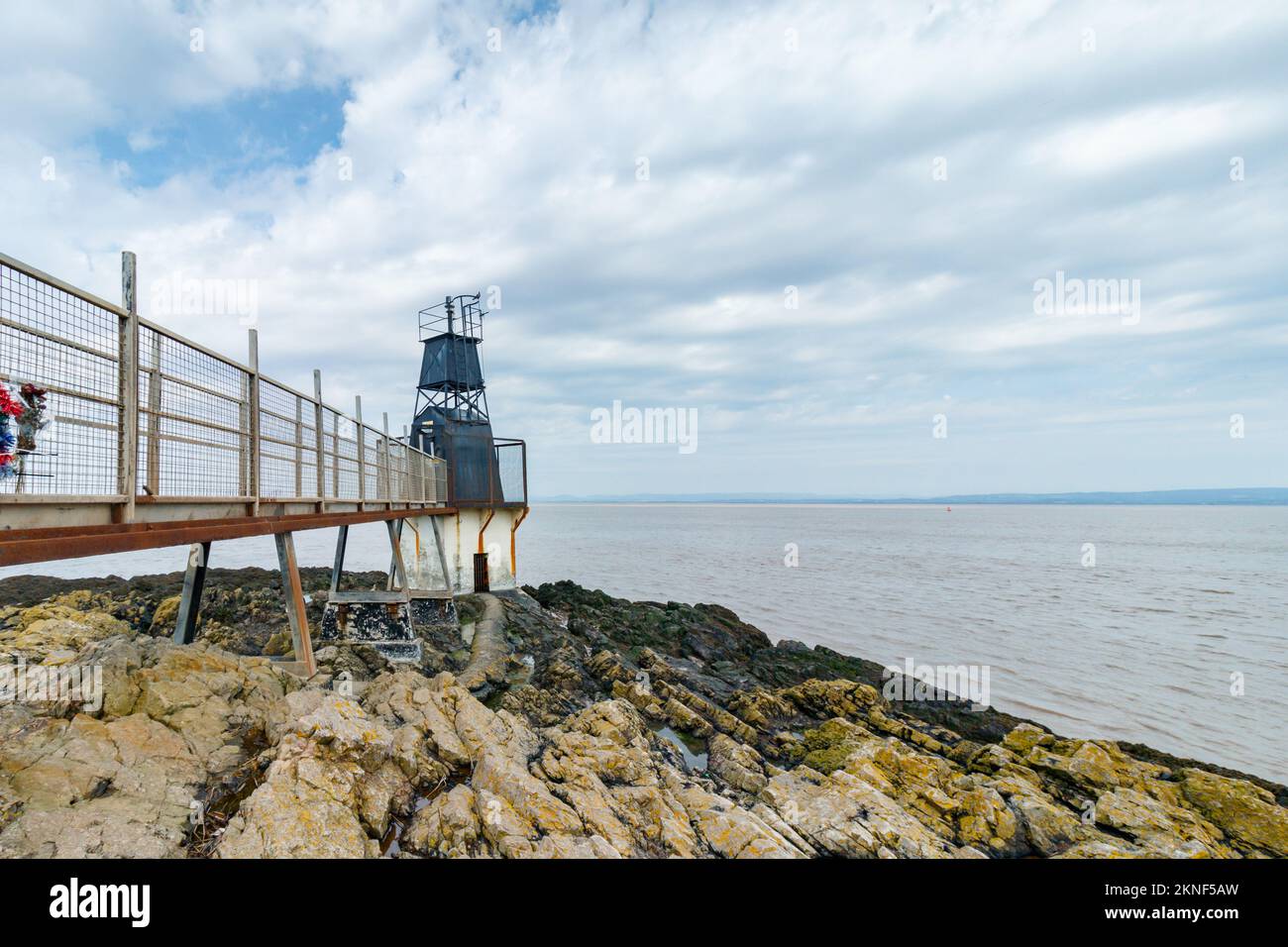 Phare de Battery point, Esplanade Rd, Portisead, Bristol BS20 7HD Banque D'Images