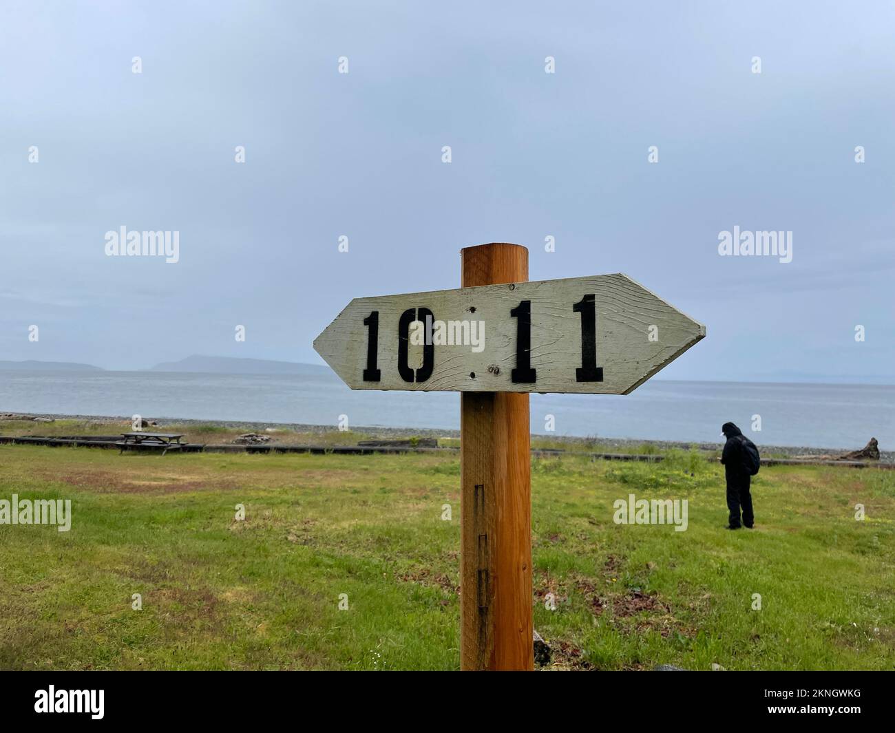 Terrain de camping de la première nation de Qualicum Bay, île de Vancouver (Colombie-Britannique), Canada Banque D'Images