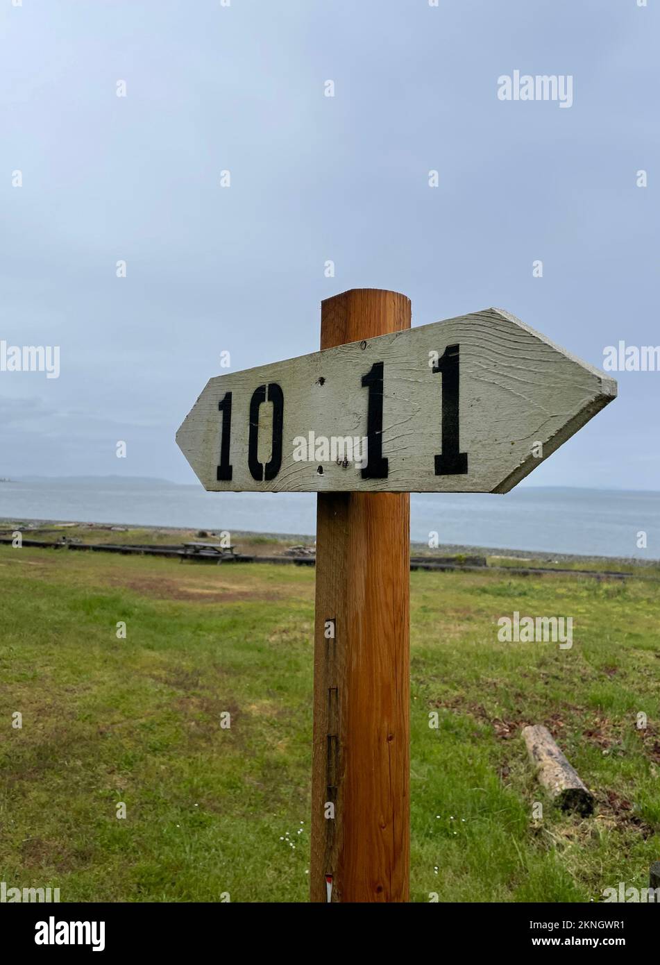 Terrain de camping de la première nation de Qualicum Bay, île de Vancouver (Colombie-Britannique), Canada Banque D'Images