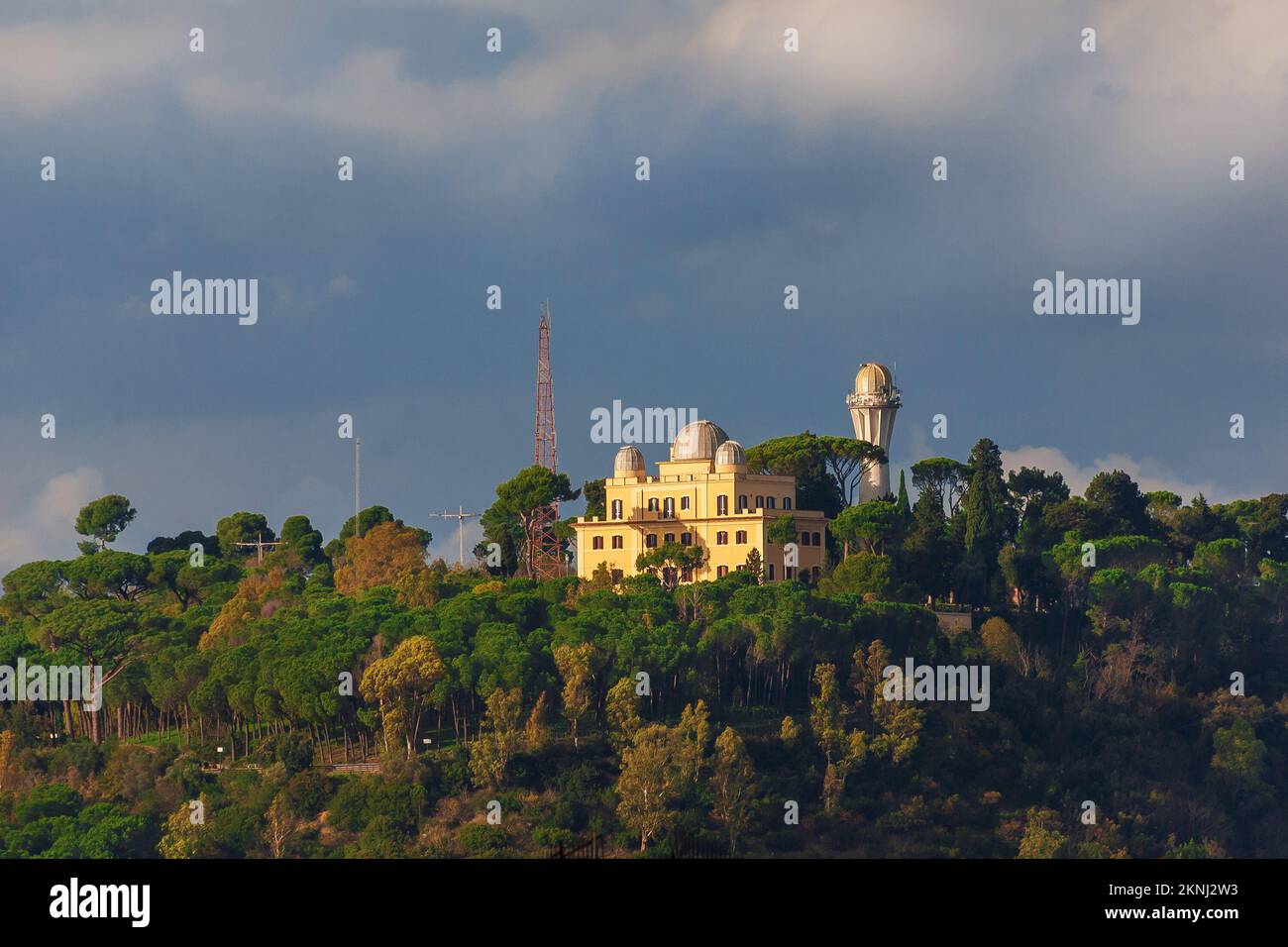 L'Observatoire astronomique de Rome, au sommet de la colline de Monte Mario Banque D'Images