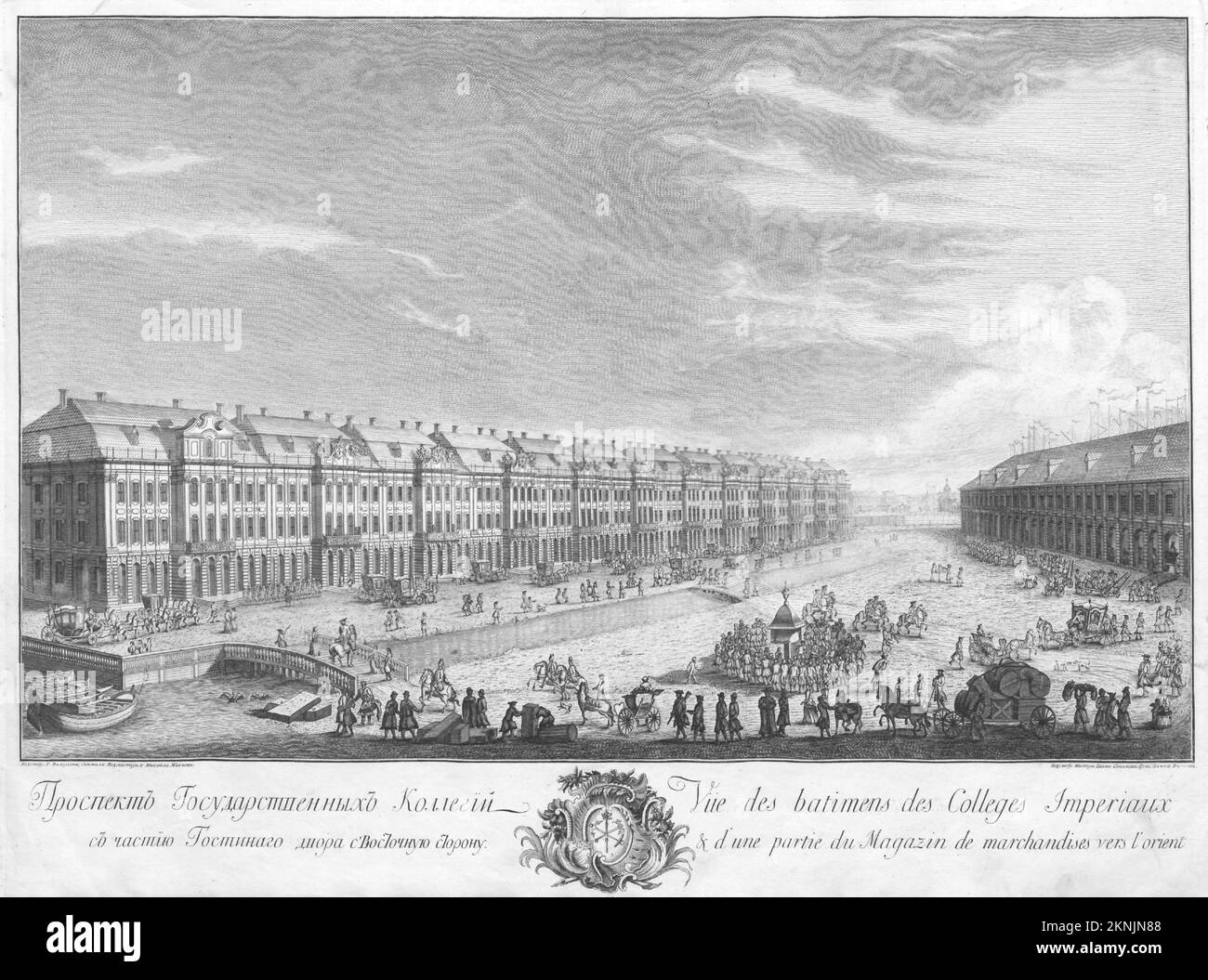 Plan de ville vintage de Saint-Pétersbourg et de la région autour de lui à partir de 18th siècle. Les cartes sont magnifiquement illustrées à la main et gravées le montrant à l'époque. Banque D'Images