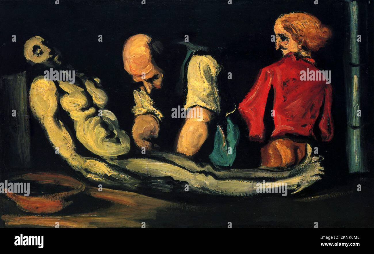 Paul Cézanne. Préparation pour les funéraires ou préparation pour les funérailles (l'autopsie). 1869. Banque D'Images
