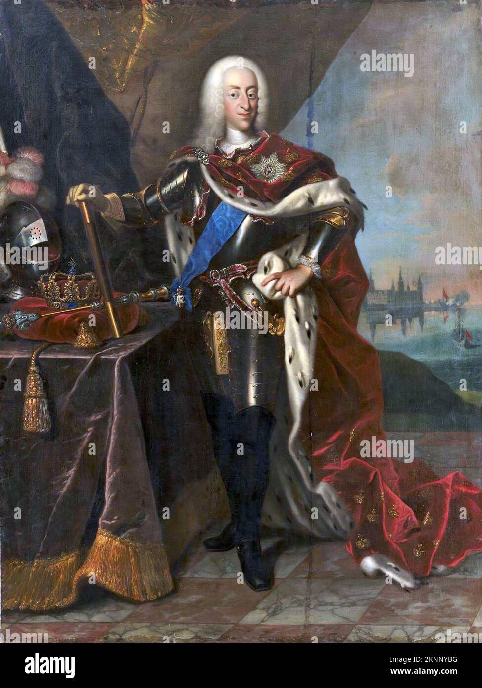 Portrait de Christian VI du Danemark (1699-1746) Christian VI, roi du Danemark et de Norvège de 1730 à 1746. Peinture de Johann Salomon Wahl Banque D'Images