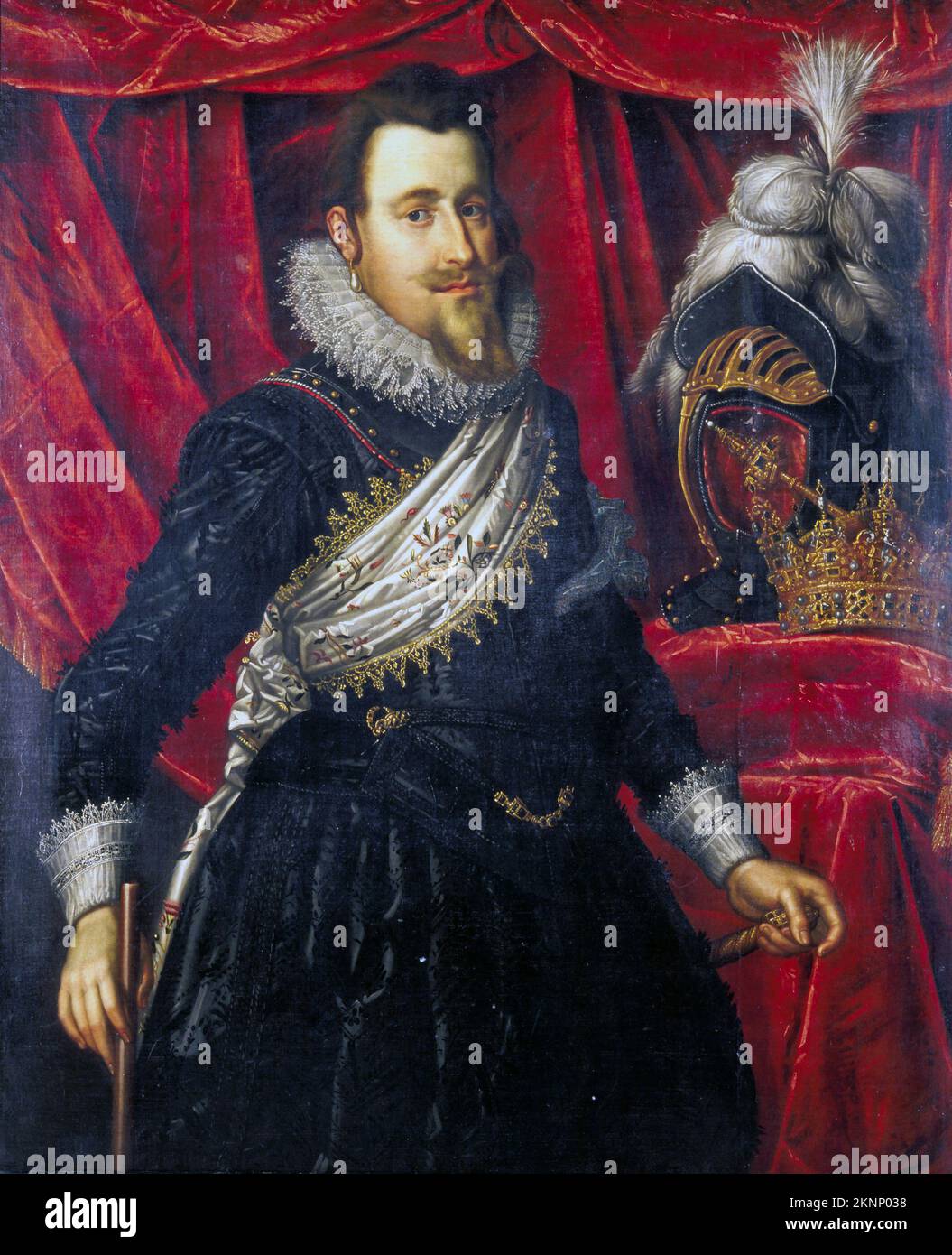 Christian IV du Danemark (1577 – 1648) Roi du Danemark et de Norvège et duc de Holstein et Schleswig de 1588 à 1648. Peinture par Pieter Isaacsz Banque D'Images