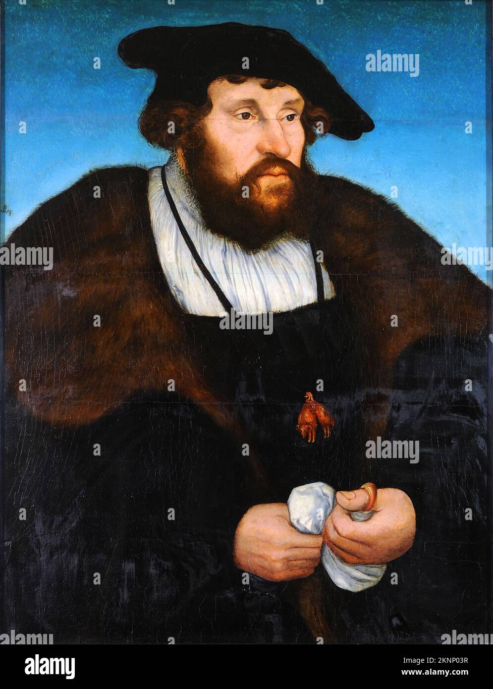 Christian II du Danemark (1 juillet 1481 – 25 janvier 1559) est un monarque scandinave sous l'Union de Kalmar qui a régné comme roi du Danemark et de la Norvège, de 1513 à 1523, peinture par Lucas Cranach l'aîné Banque D'Images