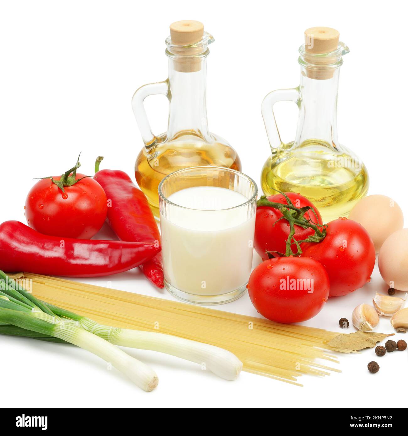 Collection de produits naturel isolé sur fond blanc Banque D'Images