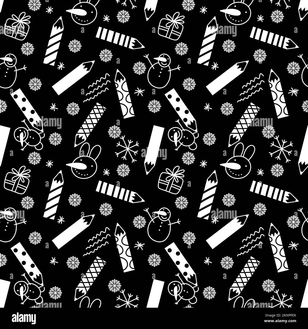 Bonhomme de neige de noël tricoté Banque d'images noir et blanc - Alamy