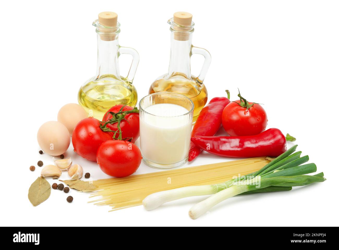 Collection de produits naturel isolé sur fond blanc Banque D'Images