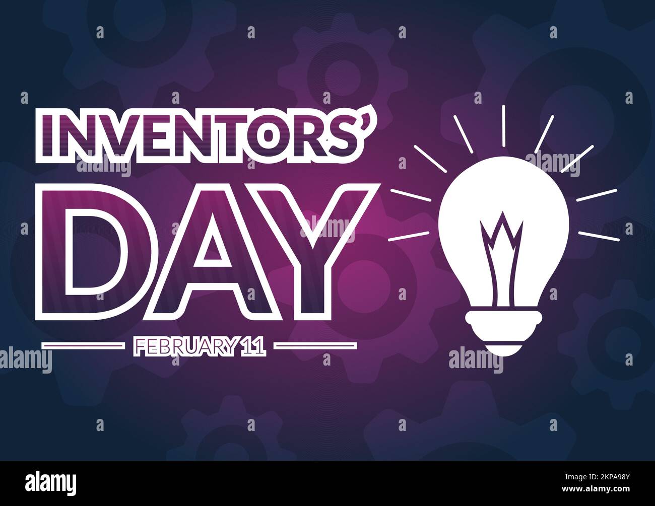 Journée nationale des inventeurs sur l'11 février célébration de l'innovation des Genius en l'honneur du créateur de la science en dessin animé à la main Illustration de Vecteur