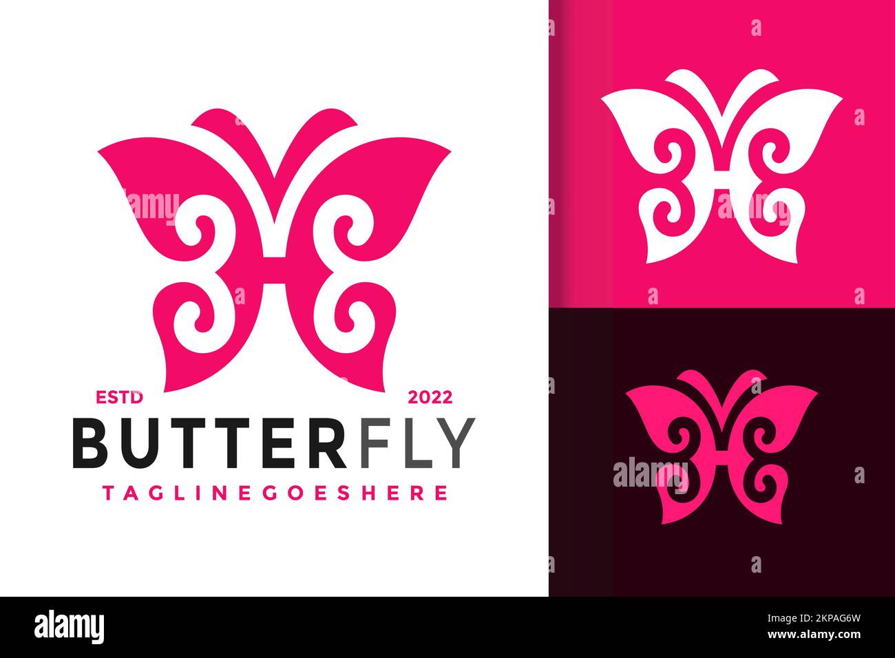 Un ensemble d'icônes de papillon colorées avec un espace de texte pour un slogan Illustration de Vecteur