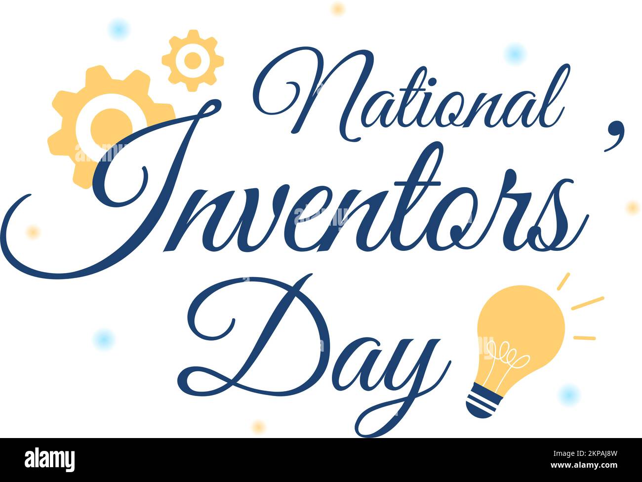Journée nationale des inventeurs sur l'11 février célébration de l'innovation des Genius en l'honneur du créateur de la science en dessin animé à la main Illustration de Vecteur