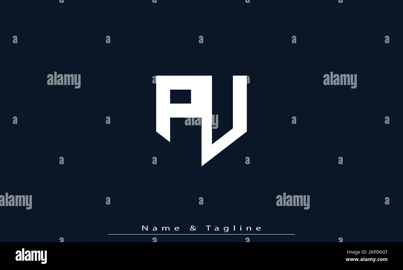 Lettres de l'alphabet initiales Monogram logo pu , VERS LE HAUT Illustration de Vecteur
