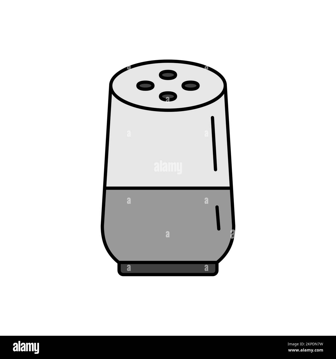Haut-parleur domestique intelligent avec icône en niveaux de gris vecteur couleur de l'assistant numérique virtuel. Symbole graphique pour la conception, le logo, l'application et le site Web de musique et de son Illustration de Vecteur