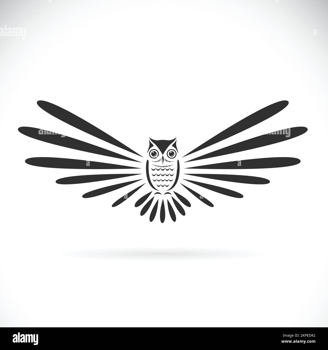 Motif vectoriel de hibou sur fond blanc. Animaux sauvages. Oiseaux. Illustration vectorielle superposée facile à modifier. Illustration de Vecteur