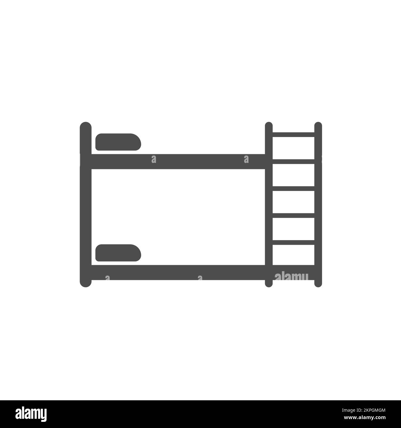 icône de vecteur de silhouette de lit superposé isolée sur blanc Illustration de Vecteur