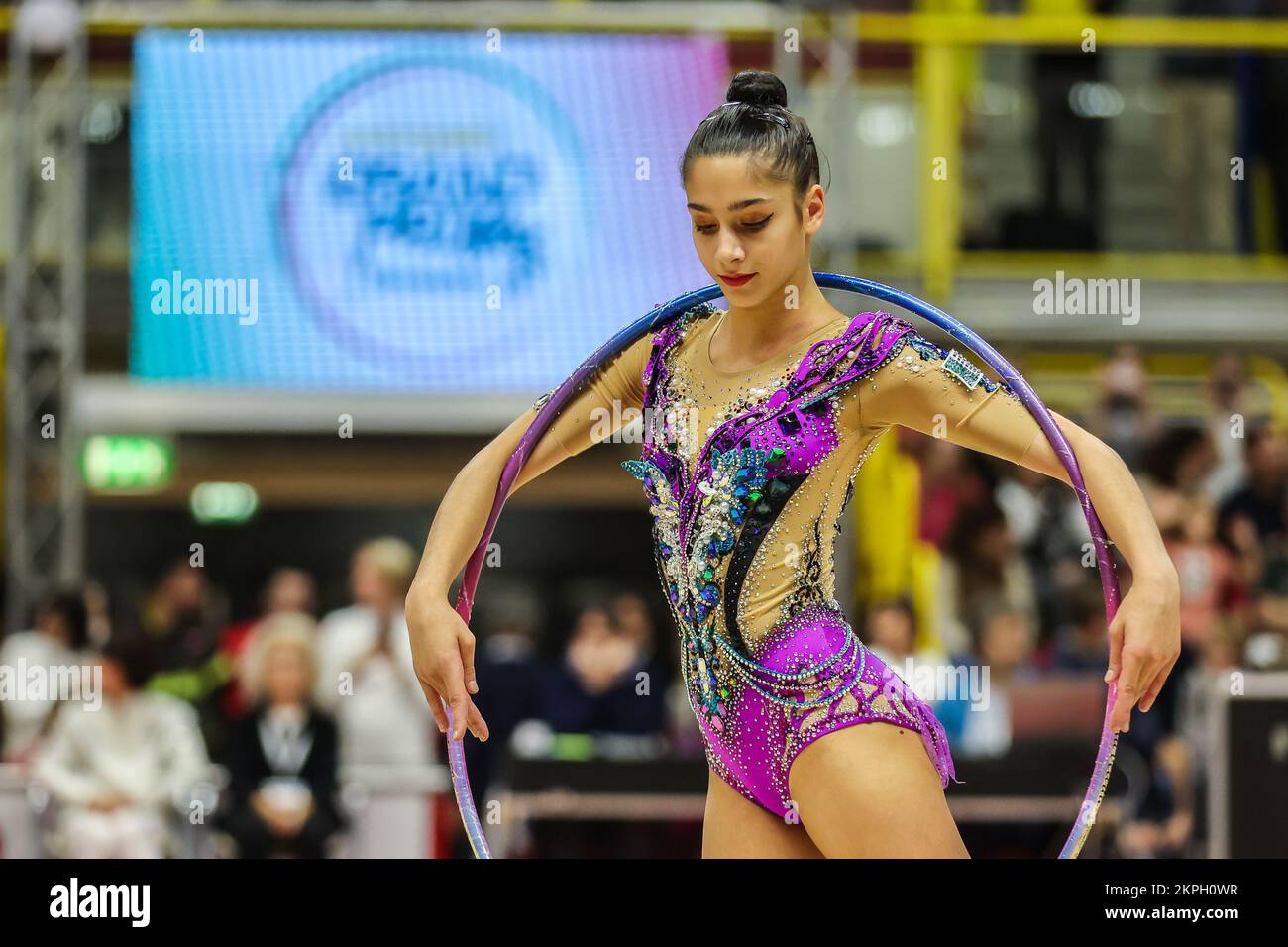 Sofia Raffaeli d'Italie et champion du monde de gymnastique rythmique de 2022 pendant le Grand Prix di Ginnastica 2022 à E-Work Arena, Busto Arsizio. (Photo de Fabrizio Carabelli / SOPA Images / Sipa USA) Banque D'Images