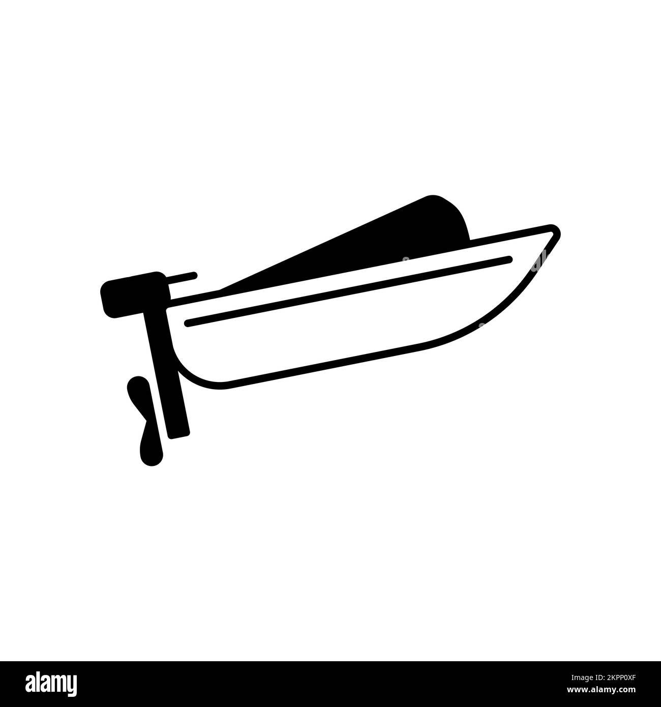 Icône bateau électrique, profitez du bord de l'océan ou du lac avec un petit bateau. Illustration de Vecteur