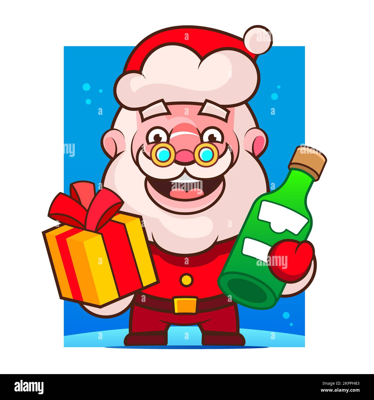 Couleur minimale du Père Noël icône de trait plat symbole Illustration Illustration de Vecteur