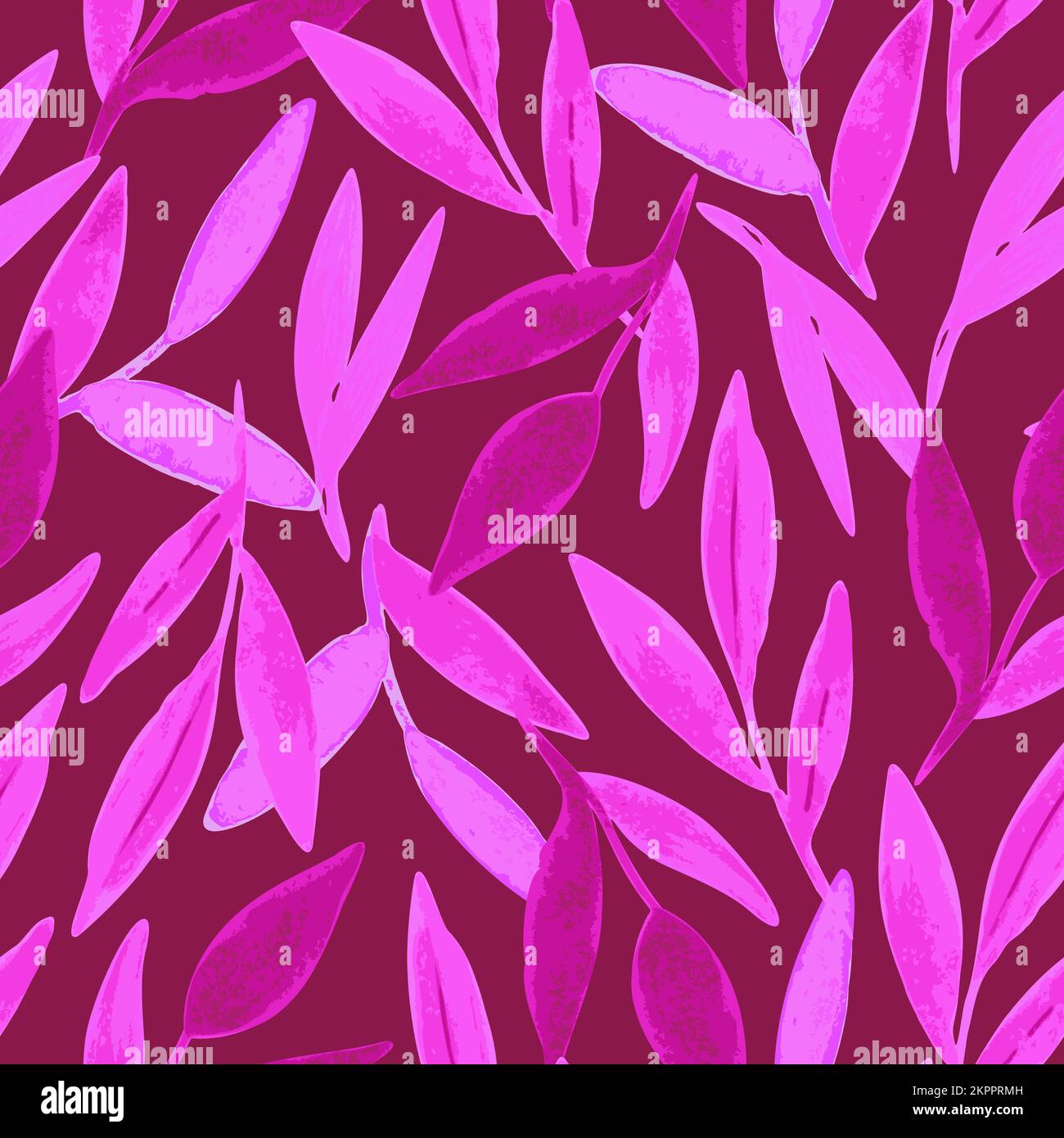 Motif sans couture avec feuilles magenta abstrait brillantes de style aquarelle pour les cartes de vœux et le tissu Illustration de Vecteur